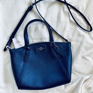 NWT Coach Mini Kelsey Satchel Crossbody Navy